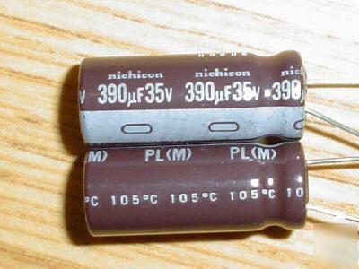 200PC 35V 390UF nichicon radial capacitors low esr 105C