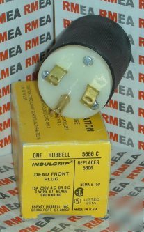 Hubbell hbl 5666C dead front plug 15A 250VAC/dc 2@