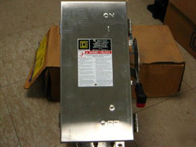 Square d 30A safety switch HU361DS 600V-3P-no fuse-ss