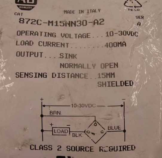 Allen bradley 872C-M15NN30-A2 proximity sensor