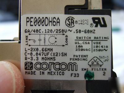 Corcom power entry module fused-filtered-shielded