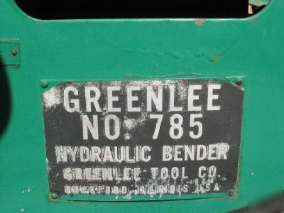 Greenlee 785 6 inch pipe bender electric hydraulic