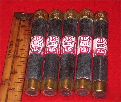 New 5 nos 25 a 600V buss general purpose fuses bussman