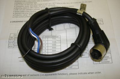 New M12 pnp inductive proximity sensor switch w cable 