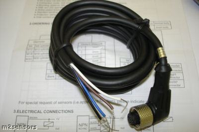 New M12 pnp inductive proximity sensor switch w cable 