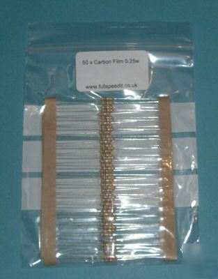 50 x 4.7M ohm 0.25W carbon resistors 1/4W resistor 4M7