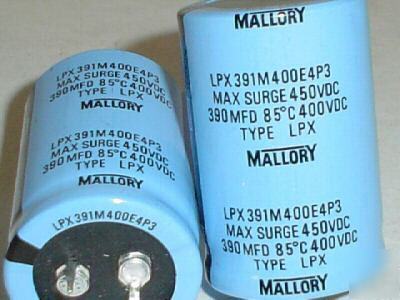 New 10PCS mallory 400V 390UF snap-in can capacitor 