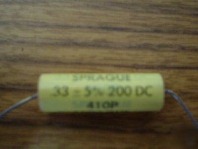 New 20PCS sprague 200V .33UF axial mylar capacitor 
