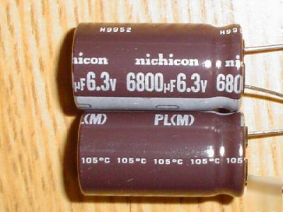 50P 6.3V 6800UF nichicon radial capacitors low esr 105C