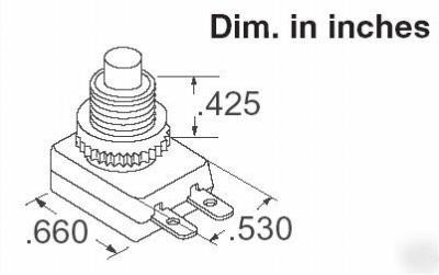 New plastic pushbutton on/off switch (pkg 10) - 