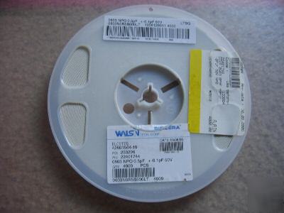 Smd 0603 .5PF 50V - capacitor qty 4000 - msrp $224