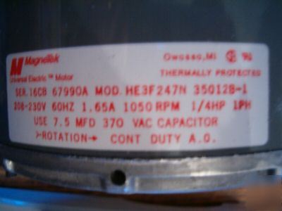 Magnetek univ electric 1/4 hp furnace blower motor 