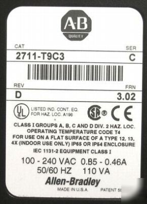 New allen bradley panelview 2711-T9C3 c 2711T9C3 l 