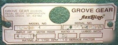 New grove gear worm flexaline speed reducer 10:1 U2800